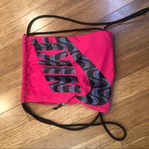 Nike drawstring hobo backpack sports bag pink bag